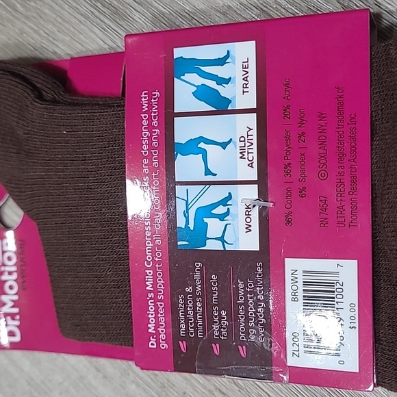 Nwt Compression Socks W9-11 Brown - Picture 5 of 5